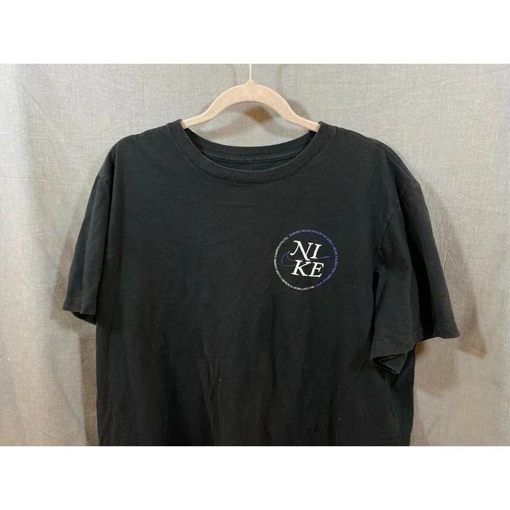 Nike Shirt‎ Adult Extra Large Black Spell Out Swoosh Pullover Tee Mens